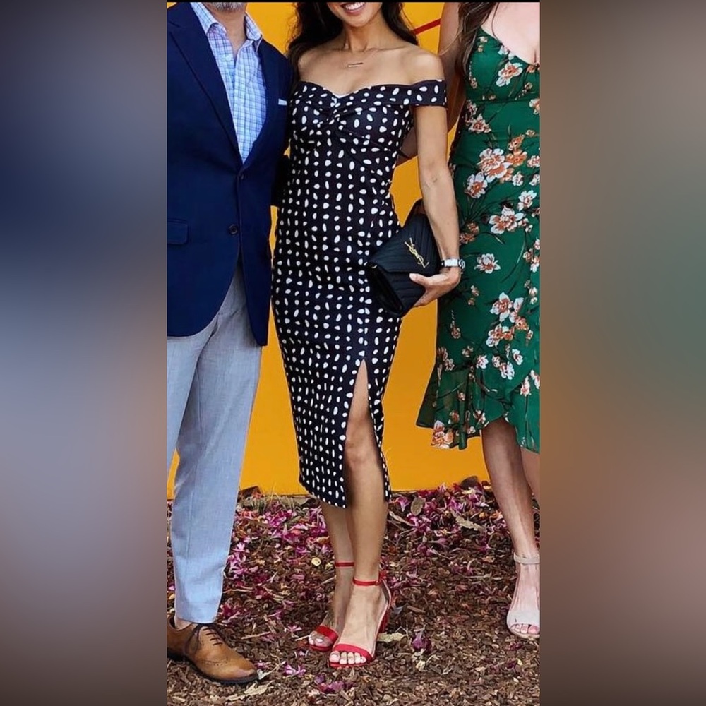 ASOS polka dot off shoulder dress size 0